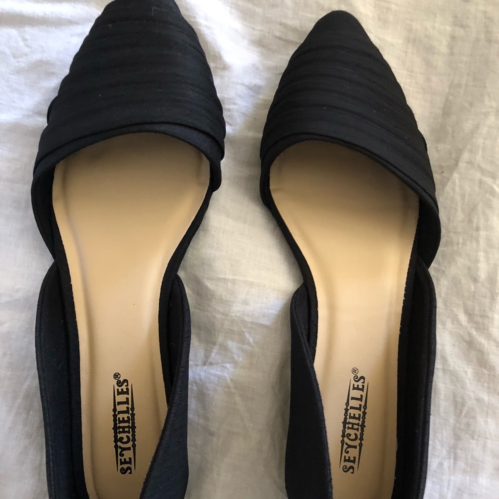 Seychelles pointy black flats 7
